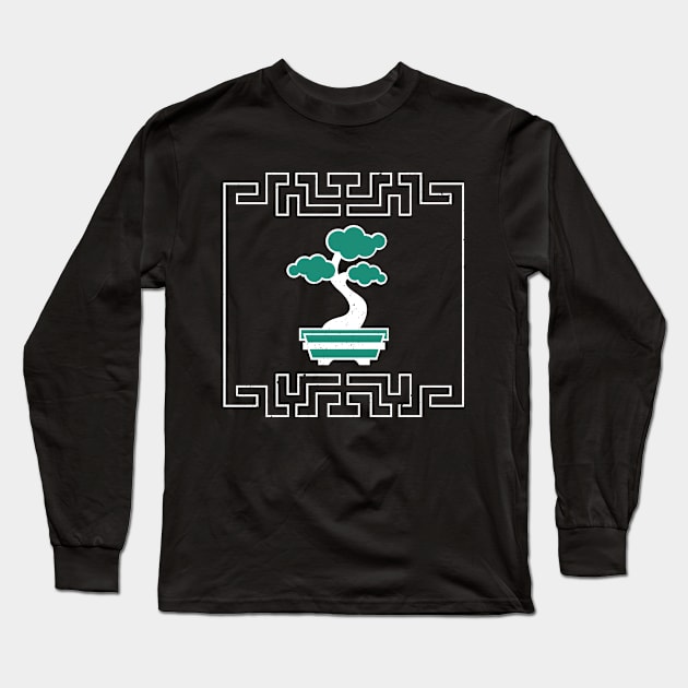 Framed Bonsai Tree Long Sleeve T-Shirt by OldCamp